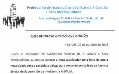 A Coruña, candidata a converterse na Sede da Axencia Estatal de Supervisión da Intelixencia Artificial